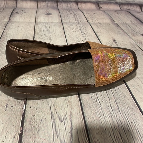 Enzo Angiolini Bronze leather flats Sz 6.5M - Picture 6 of 7